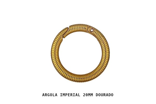 ARGOLA MOSQUETAO IMPERIAL 20MM DOURADO COM 2 UNIDADES