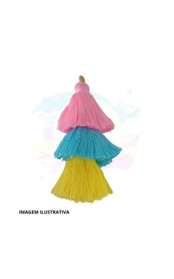 TASSEL TRICOLOR ROSA AZUL AMARELO