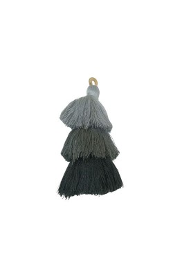 TASSEL TRICOLOR PRETO CINZA