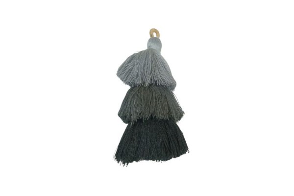 TASSEL TRICOLOR PRETO CINZA