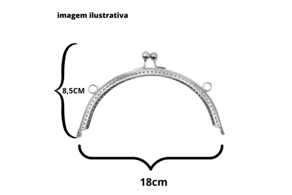 ARMACAO DE BOLSA METAL NIQUEL 18CM