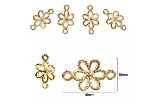 ENTREMEIO METAL FLOR DOURADO PRINCESS COM 5 UNIDADES