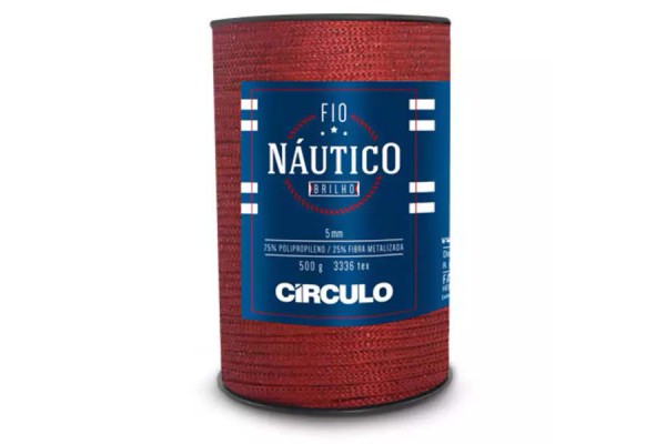 FIO NAUTICO BRILHO CIRCULO 5MM VERMELHO