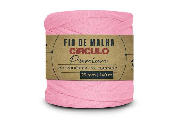 FIO DE MALHA CIRCULO PREMIUM 25MM ROSA ALGODAO