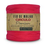 FIO DE MALHA CIRCULO PREMIUM 25MM ROSA VERMELHA