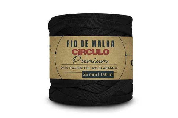 FIO DE MALHA CIRCULO PREMIUM 25MM PRETO