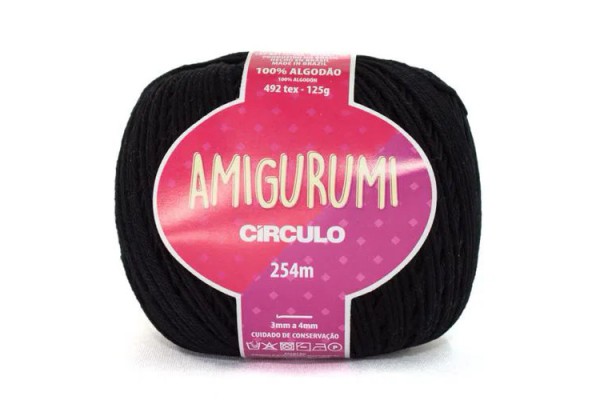 FIO AMIGURUMI CIRCULO 254M PRETO