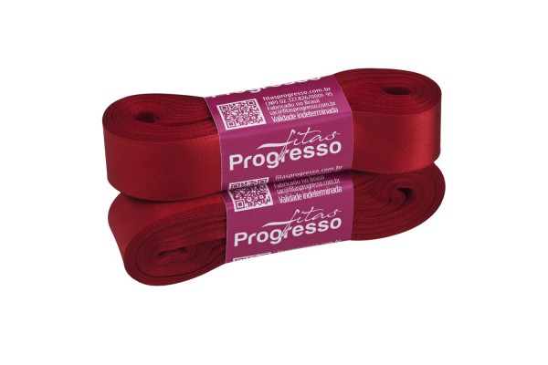 FITA DE CETIM PROGRESSO 22MM COM 10MTS VERMELHO