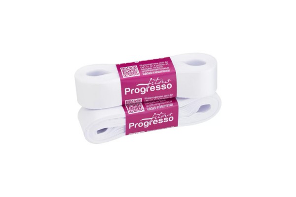 FITA DE CETIM PROGRESSO 22MM COM 10MTS BRANCO