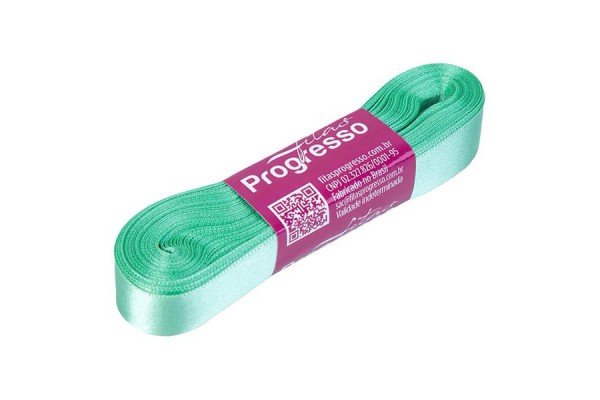 FITA DE CETIM PROGRESSO 15MM COM 10MTS VERDE MENTA