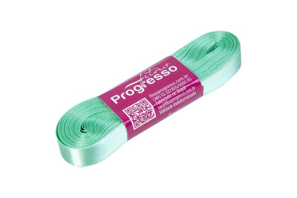 FITA DE CETIM PROGRESSO 7MM COM 10MTS VERDE MENTA