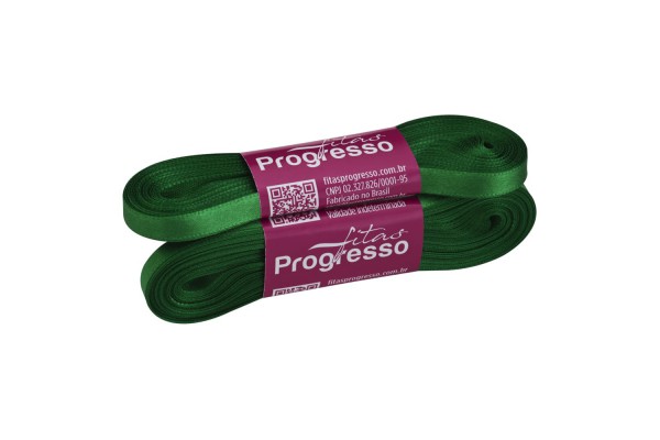 FITA DE CETIM PROGRESSO 7MM COM 10MTS VERDE BANDEIRA