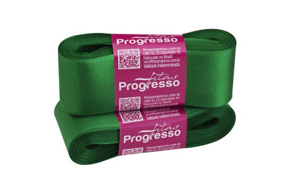 FITA DE CETIM PROGRESSO 38MM COM 10MTS VERDE BANDEIRA