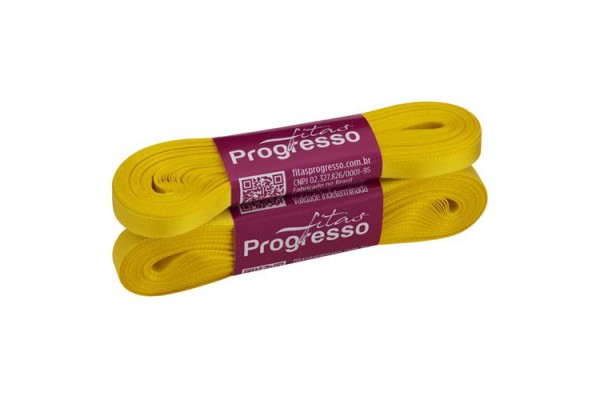 FITA DE CETIM PROGRESSO 7MM COM 10MTS AMARELO GEMA