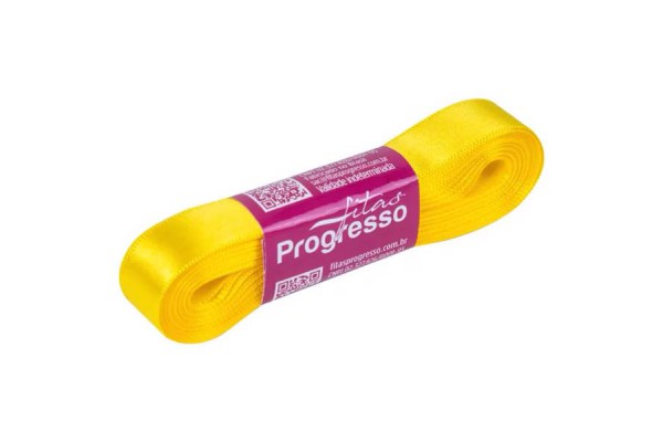 FITA DE CETIM PROGRESSO 15MM COM 10MTS AMARELO GEMA