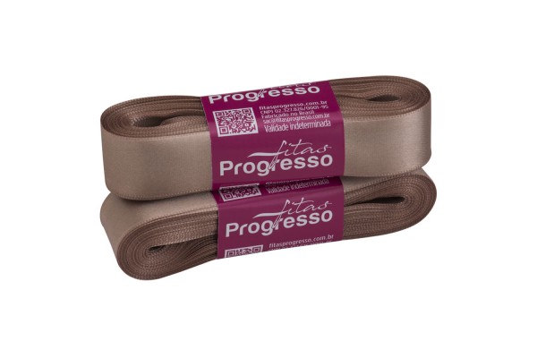 FITA DE CETIM PROGRESSO 22MM COM 10MTS CHOCOLATE