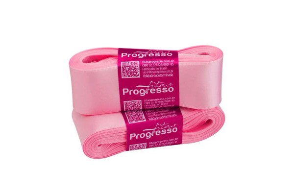 FITA DE CETIM PROGRESSO 38MM COM 10MTS ROSA BEBE