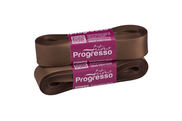 FITA DE CETIM PROGRESSO 22MM COM 10MTS MARROM