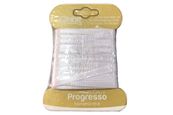 FITA DE CETIM PROGRESSO 000 COM 10 MTS BRANCO