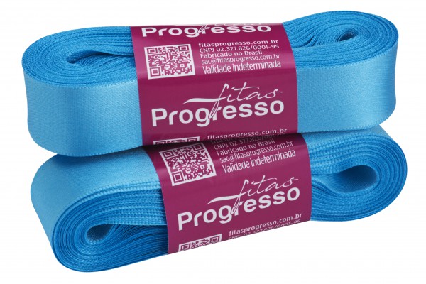 FITA DE CETIM PROGRESSO 22MM COM 10MTS AZUL MEDIO