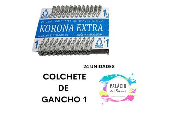 COLCHETE DE GANCHO COM MOLA KORONA COM 24 UNIDADES