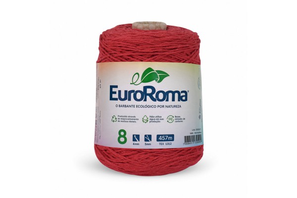 BARBANTE EUROROMA COLORIDO 4/8 600G 457M VERMELHO