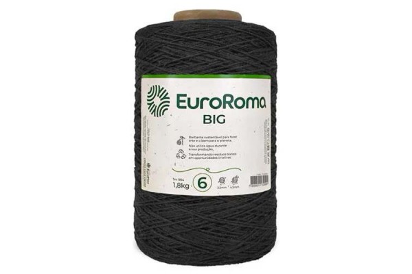 BARBANTE COLORIDO BIG EUROROMA 4/6 1800KG PRETO