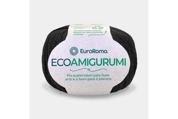 LINHA ECOAMIGURUMI EUROROMA 160G PRETO