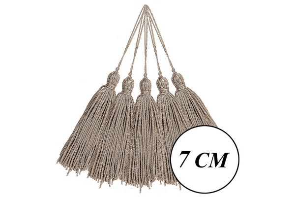 PINGENTE TASSEL DE SEDA 7CM COM 2 UNIDADES NYBC CINZA