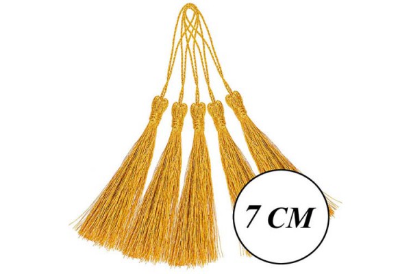 PINGENTE TASSEL DE SEDA 7CM COM 2 UNIDADES NYBC OURO