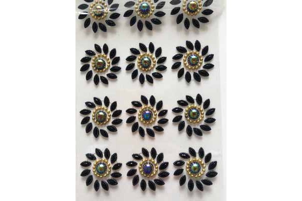 CARTELA ADESIVA MIX FLOR STRASS