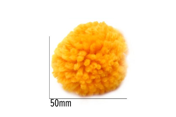 POMPOM DE LA 50MM LARANJA COM 5 UNIDADES