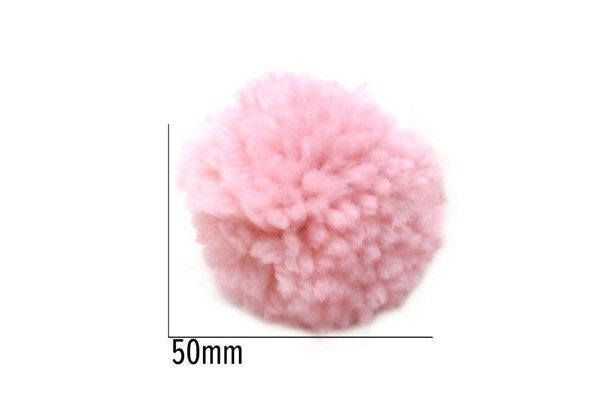 POMPOM DE LA 50MM ROSA COM 5 UNIDADES