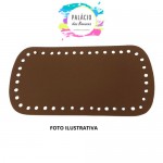 FUNDO PARA BOLSA CROCHE COURO SINTETICO P CARAMELO