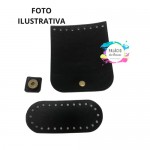 KIT PARA BOLSA MINI COM ABA E FUNDO OURO VELHO PRETO