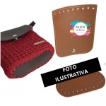 KIT PARA BOLSA MINI COM ABA E FUNDO OURO VELHO PRETO