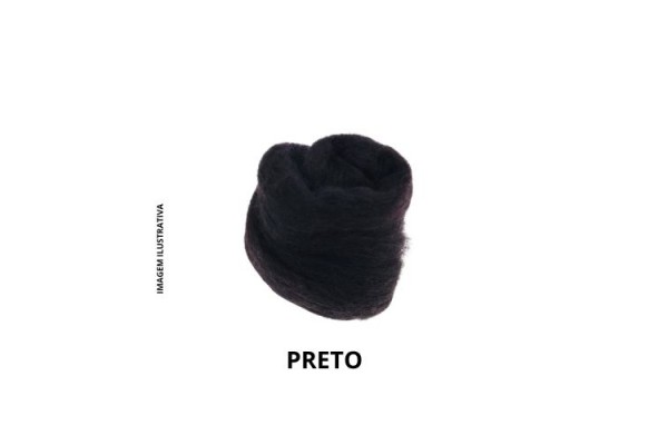 LA CRUA PENTEADA FELTRAGEM 50G PRETO